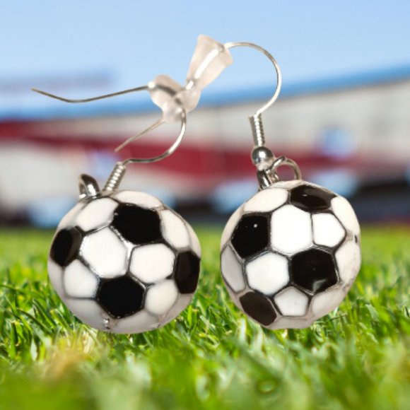 Soccer Charm Earrings - Picture 1 of 3